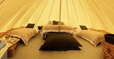 Inside Bell Tent at Long Meadow